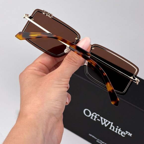 Off-White TAMPA Women Sunglasses Gold Brown Rectangular | Model OERI13N 7664 main image 4